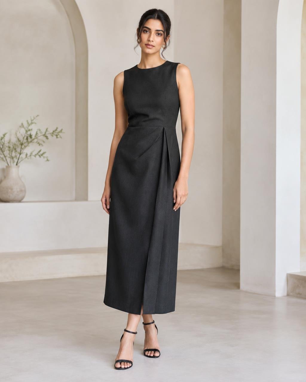 Charcoal Column Dress