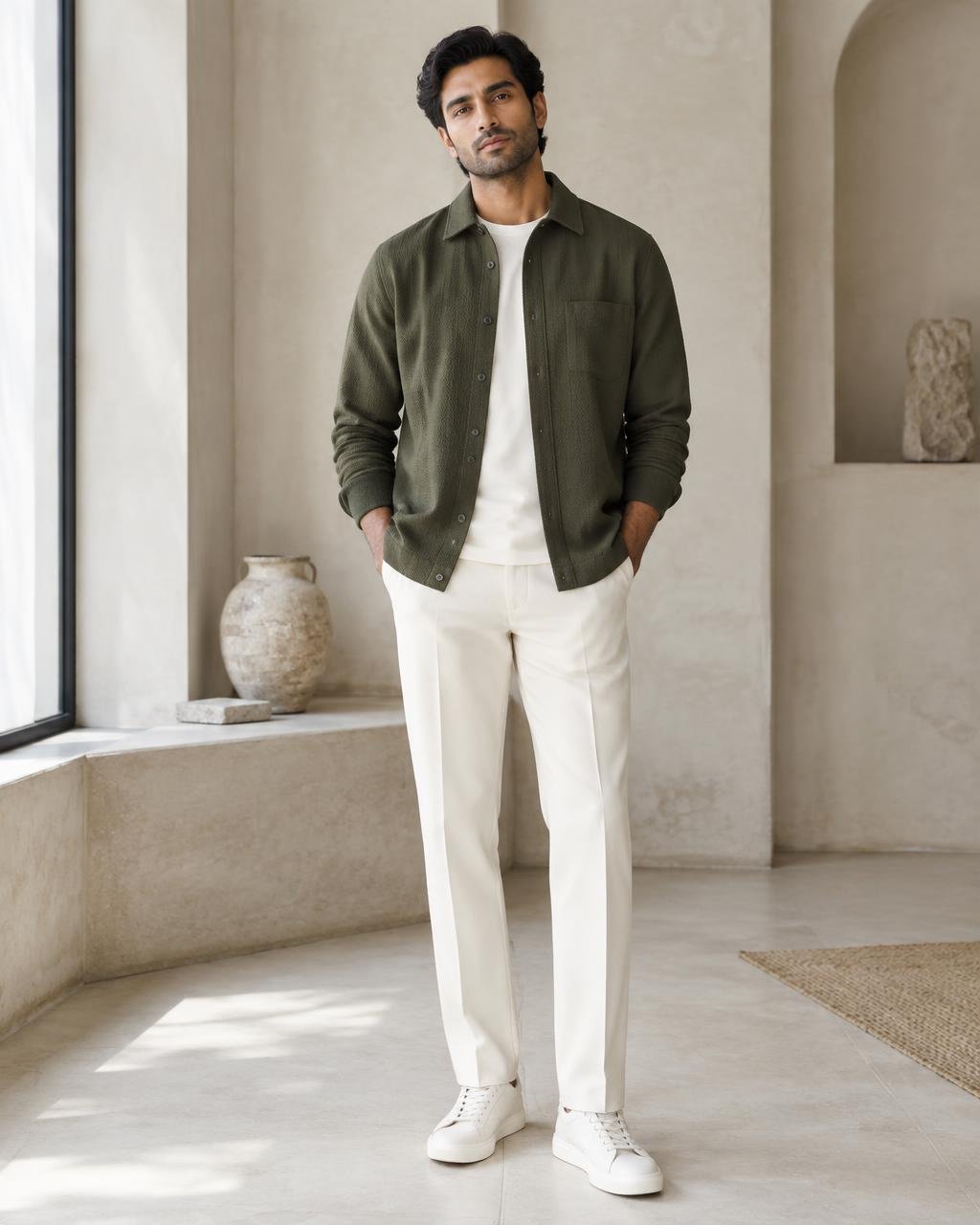 Olive Layering Overshirt