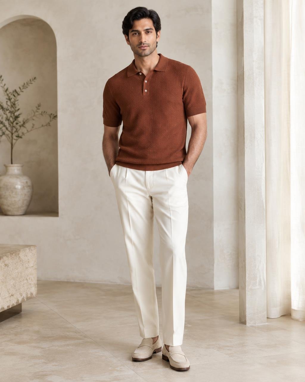 Rust Knit Polo