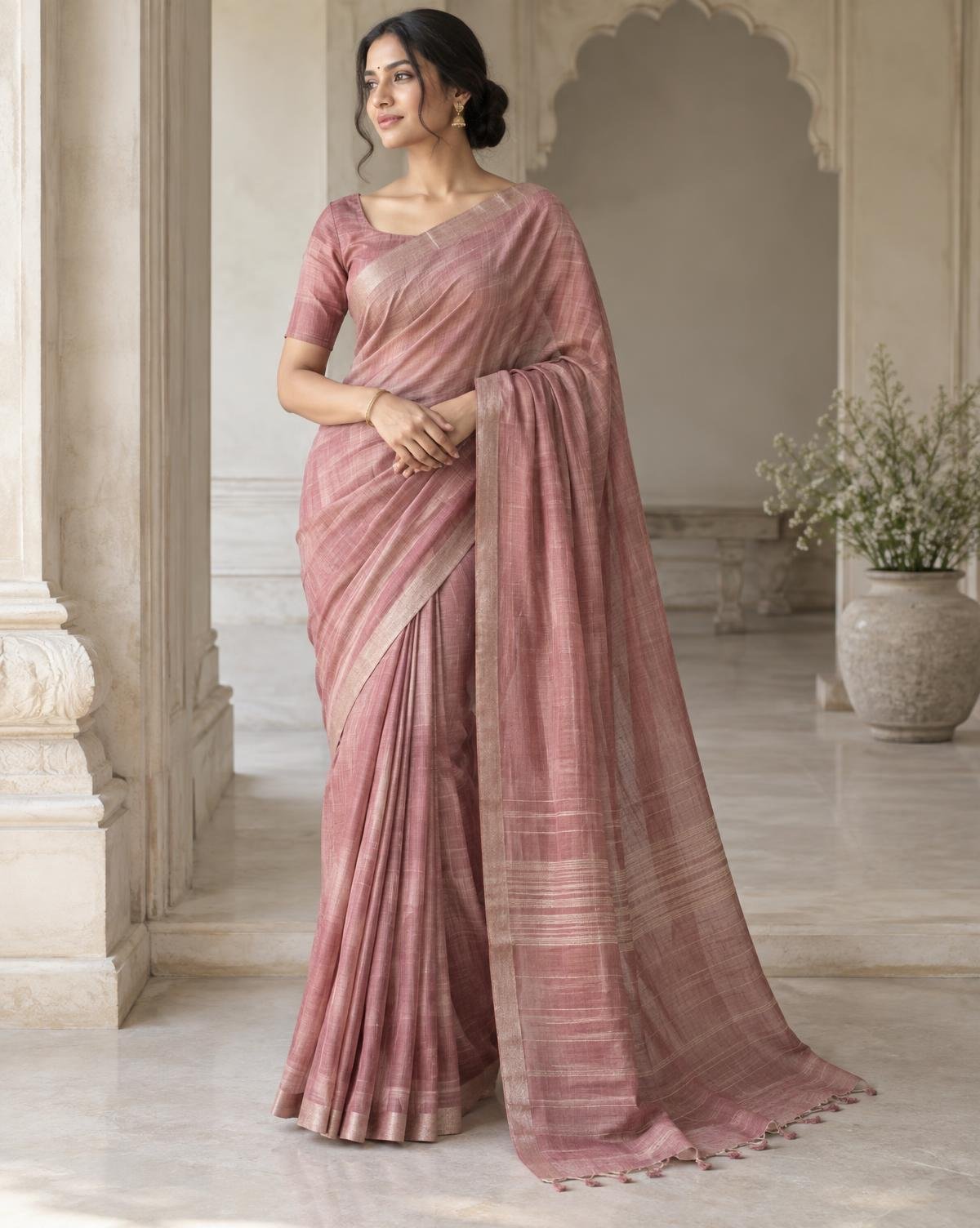 Rose Silk Saree